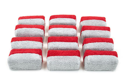 Mini [Saver Applicator Terry] Microfiber Coating Applicator Sponge with Plastic Barrier - 12 pack